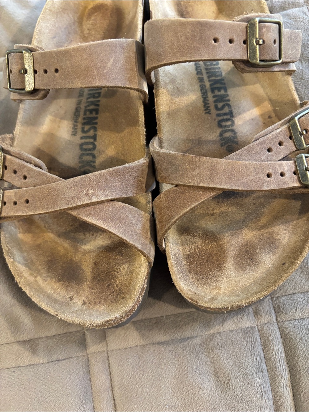 Birkenstock Triple-Strap Suede Sandals in Brown - Picture 4 of 4